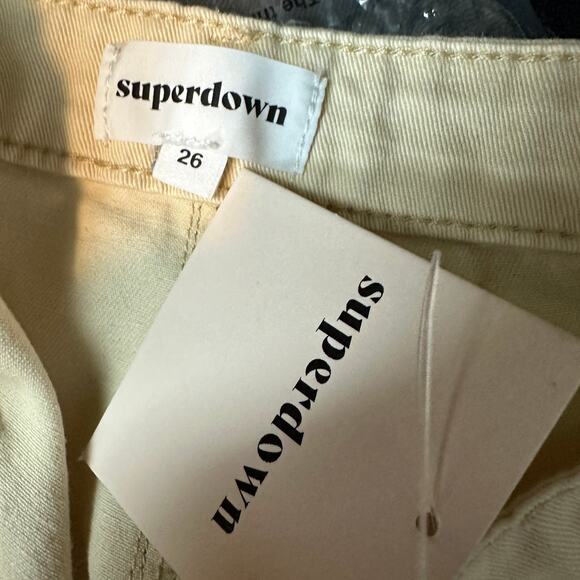 Superdown Khaki Cargo Pants Size 26 Jogger Cotton Canvas Baggy Kayla $78 NEW - Picture 11 of 12